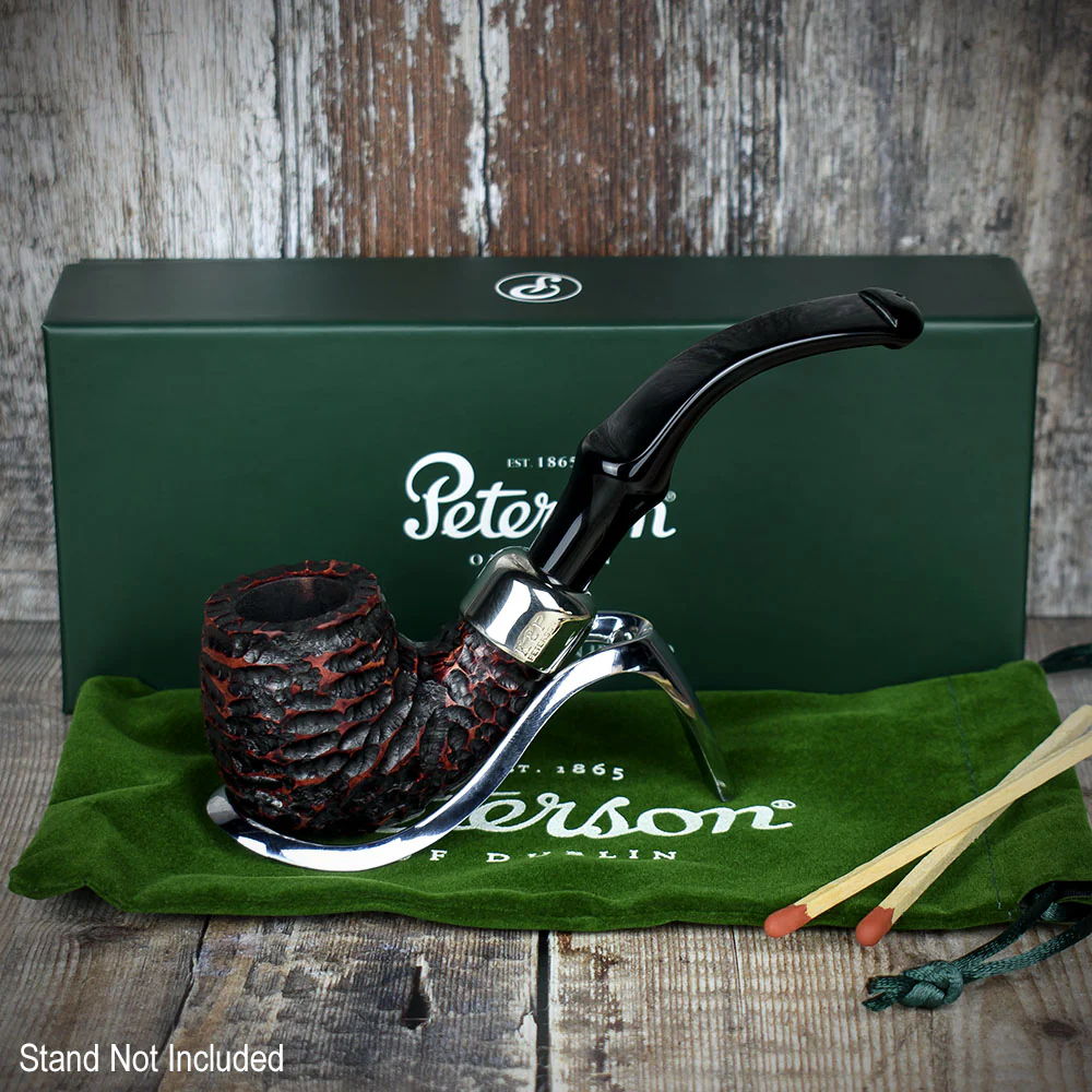 Peterson of Dublin System Rustic Briar Smoking Pipe - Shape No.314