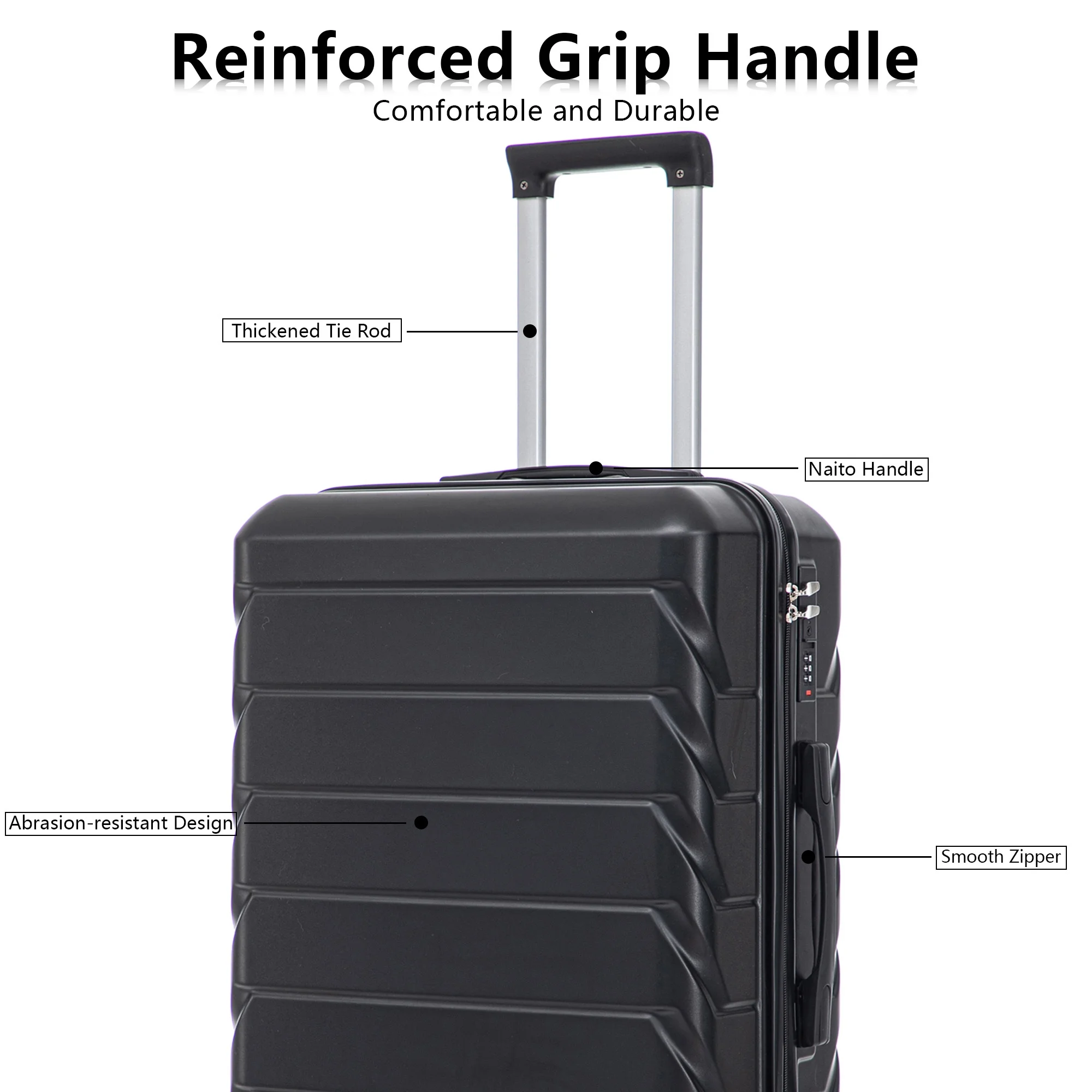 Luggage Sets 3 Piece(20/24/28), Expandable Carry On Suitcase with ABS Spinner Wheel TSA Lock