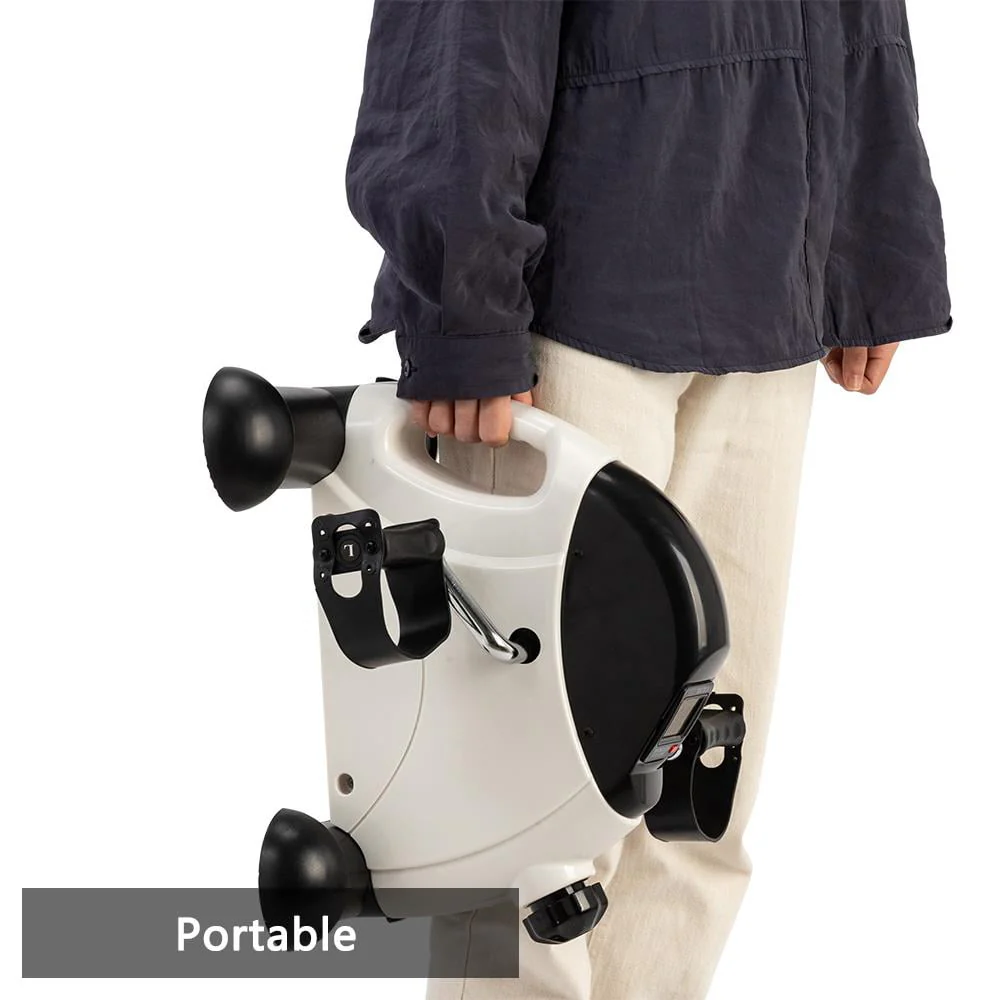 Zimtown Under Desk Bike Pedal Exerciser, Portable Mini Cycle Exercise Bike, for Leg/Arm Fitness Workout, Home Office Use, White