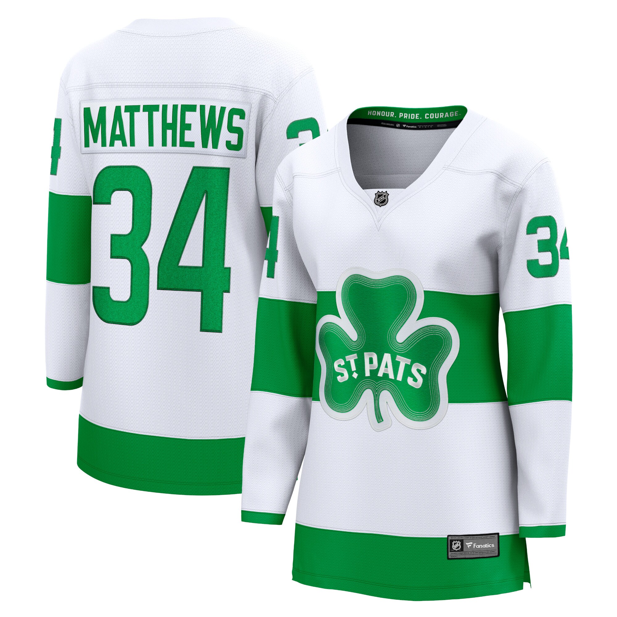 Auston Matthews Toronto Maple Leafs Fanatics Women’s St. Patricks Alternate Premier Breakaway   Jersey – White