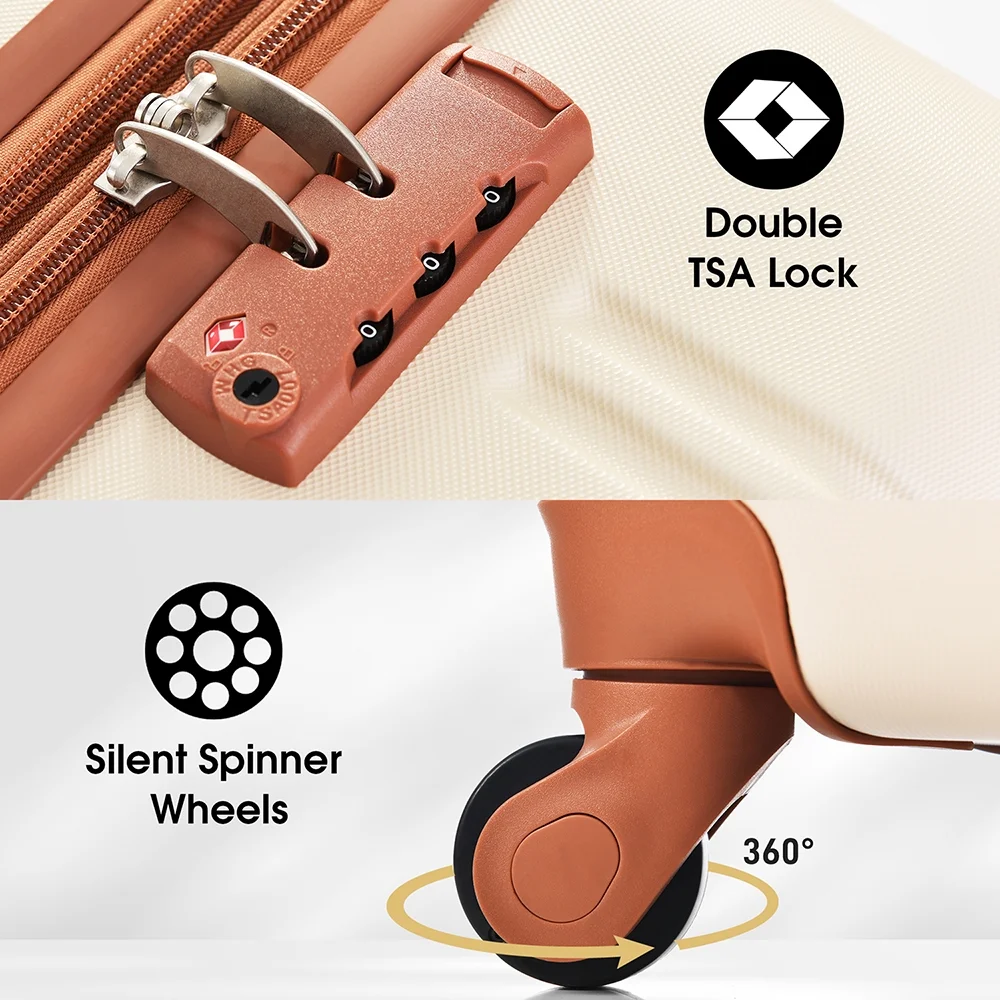Resenkos Luggage Expandable Suitcase,Hardshell Luggage Sets 2Pcs + Bag Spinner Suitcase with TSA Lock Lightweight 20