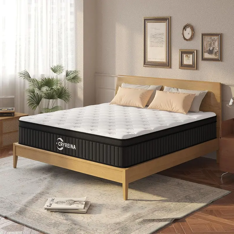 12-Inch Queen Hybrid Mattress — CertiPUR-US Certified Medium-Firm Bed with Pocket Springs & Cooling Foam