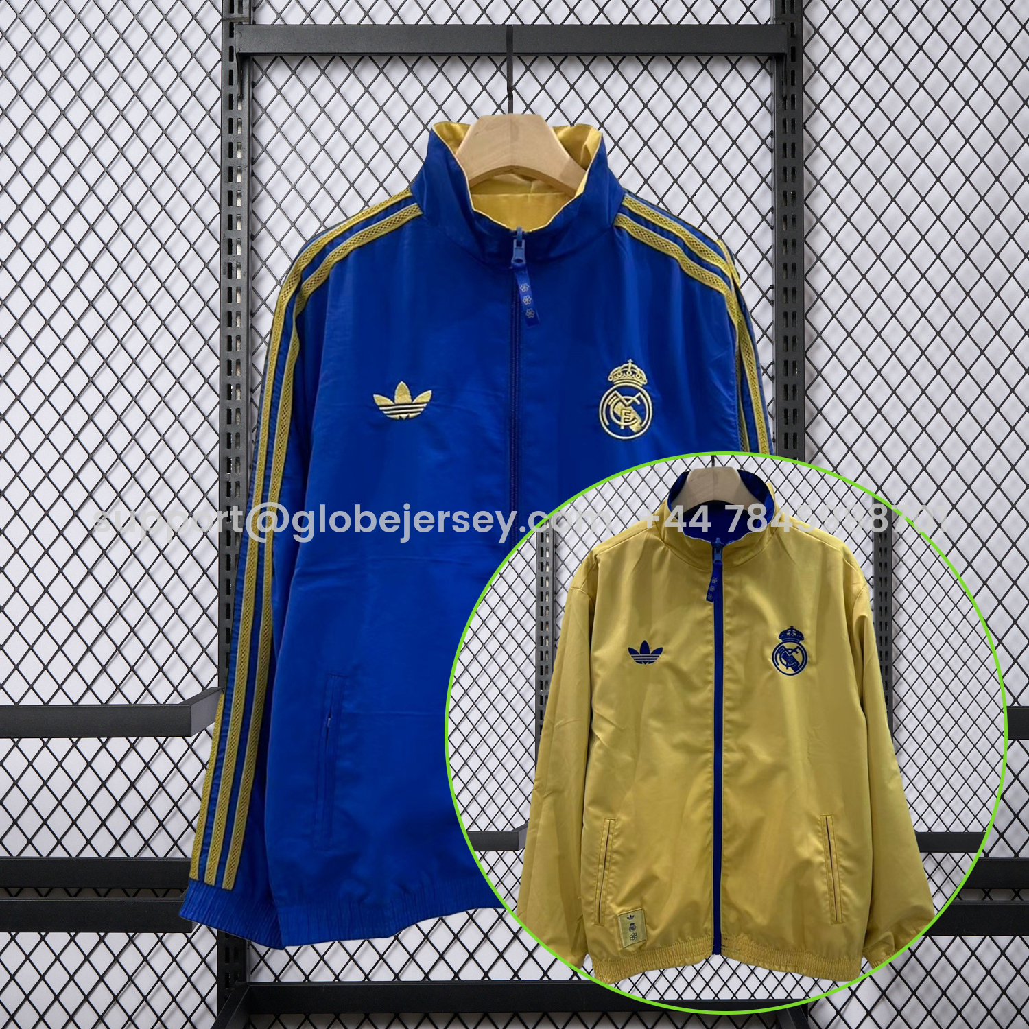 Real Madrid 25-26 Cultural Story Chinese Lucky Double Sided Windbreaker Jacket - Blue