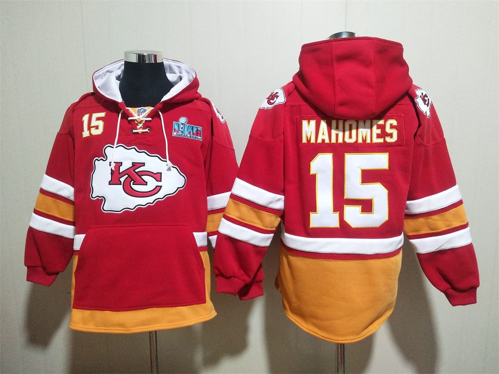Kansas City Chiefs Hoodie #15 MAHOMES with Pockets  (With Blue Label)