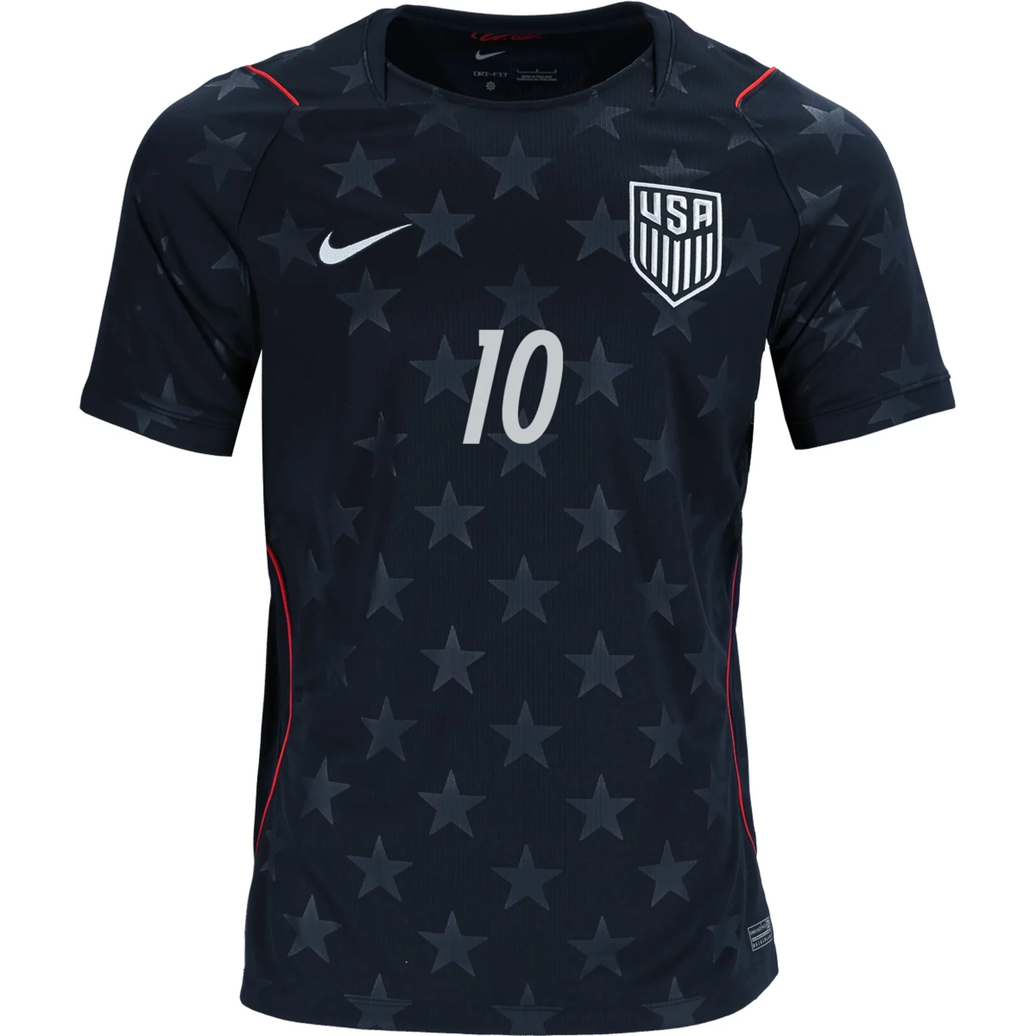 Nike Mens Christian Pulisic United States Away Stadium Jersey 2026 (Dark Obsidian/Pure Platinum)