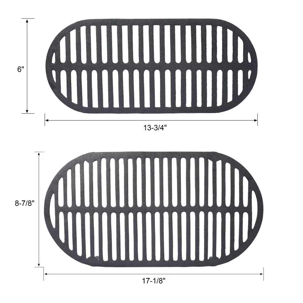 IVV Oval Cast Iron Grill Stove with Handle - Outdoor Camping Charcoal Grill, Portable Tabletop Cast Iron Skillet - Small Hibachi Grill for Outdoor Barbecues Camping Traveling