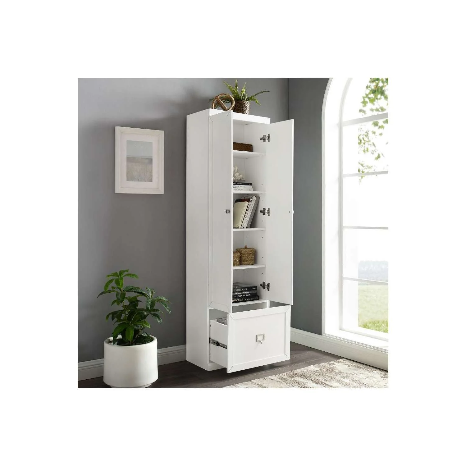 Maykoosh Antique Accents Harper Convertible Pantry Closet - White, 12.5
