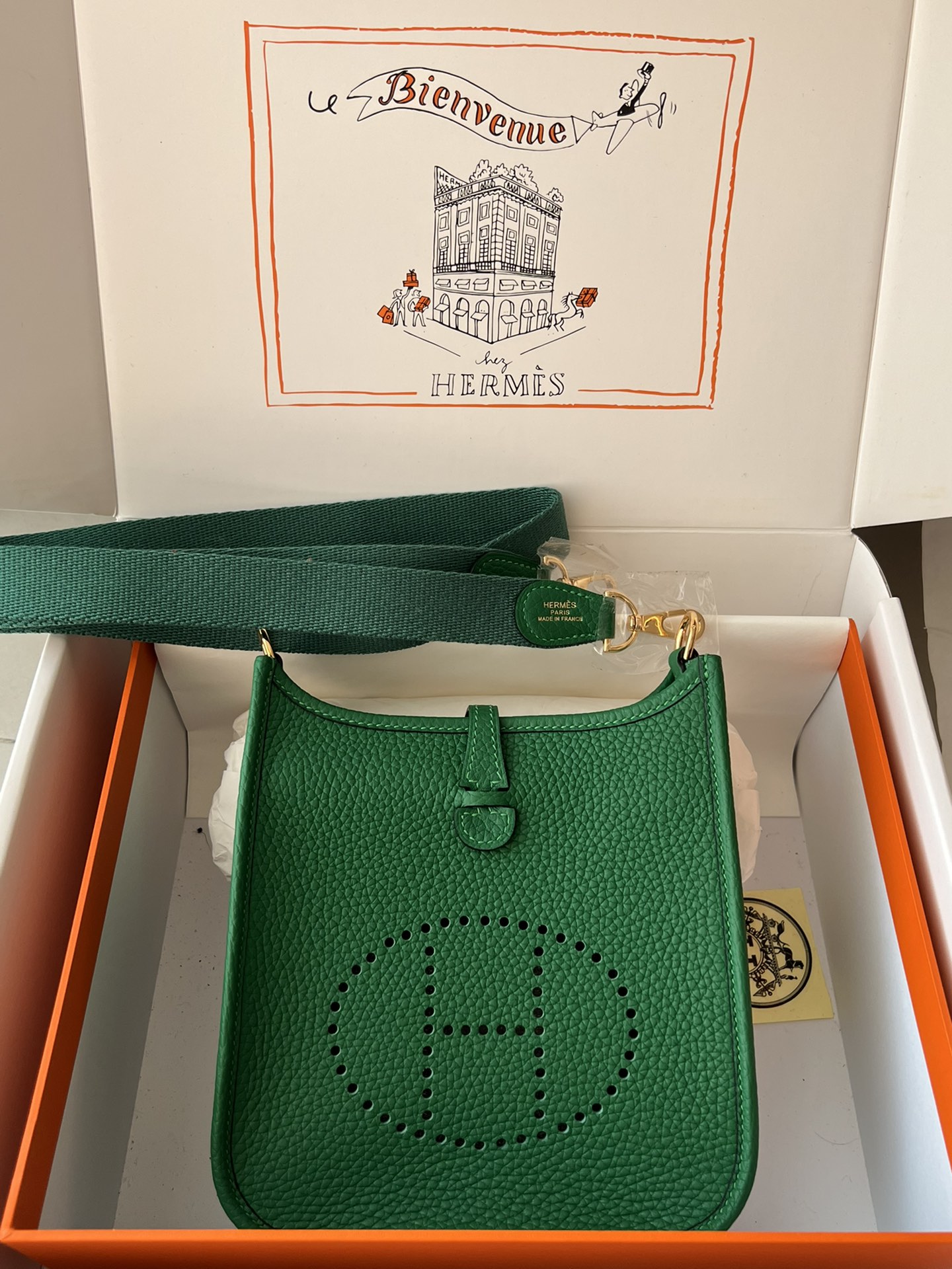 Hermes Evelyn 𝖬𝗂𝗇𝗂 17 Gold Hardware-Top master