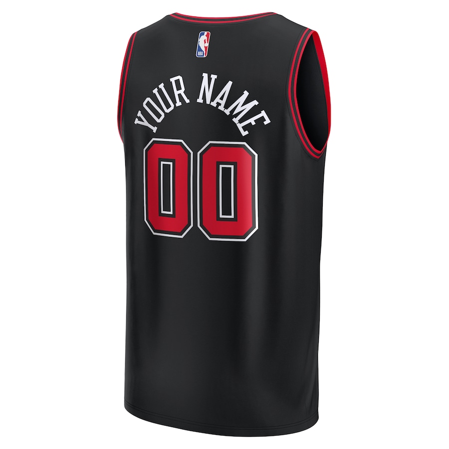 Youth Chicago Bulls Fanatics Black Fast Break Replica Custom Jersey - Statement Edition