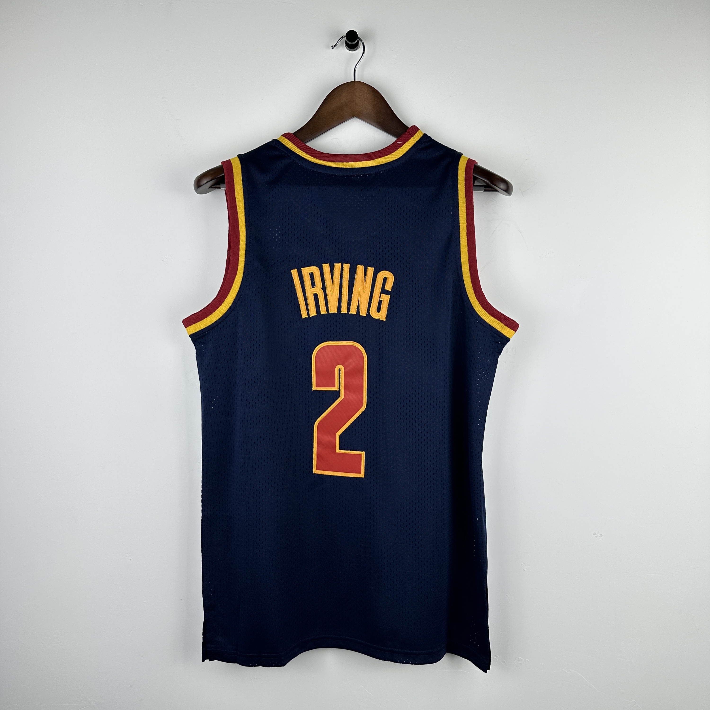 Embroidered MN Retro Jersey Cavaliers CAVS Navy Blue No. 2 Irving