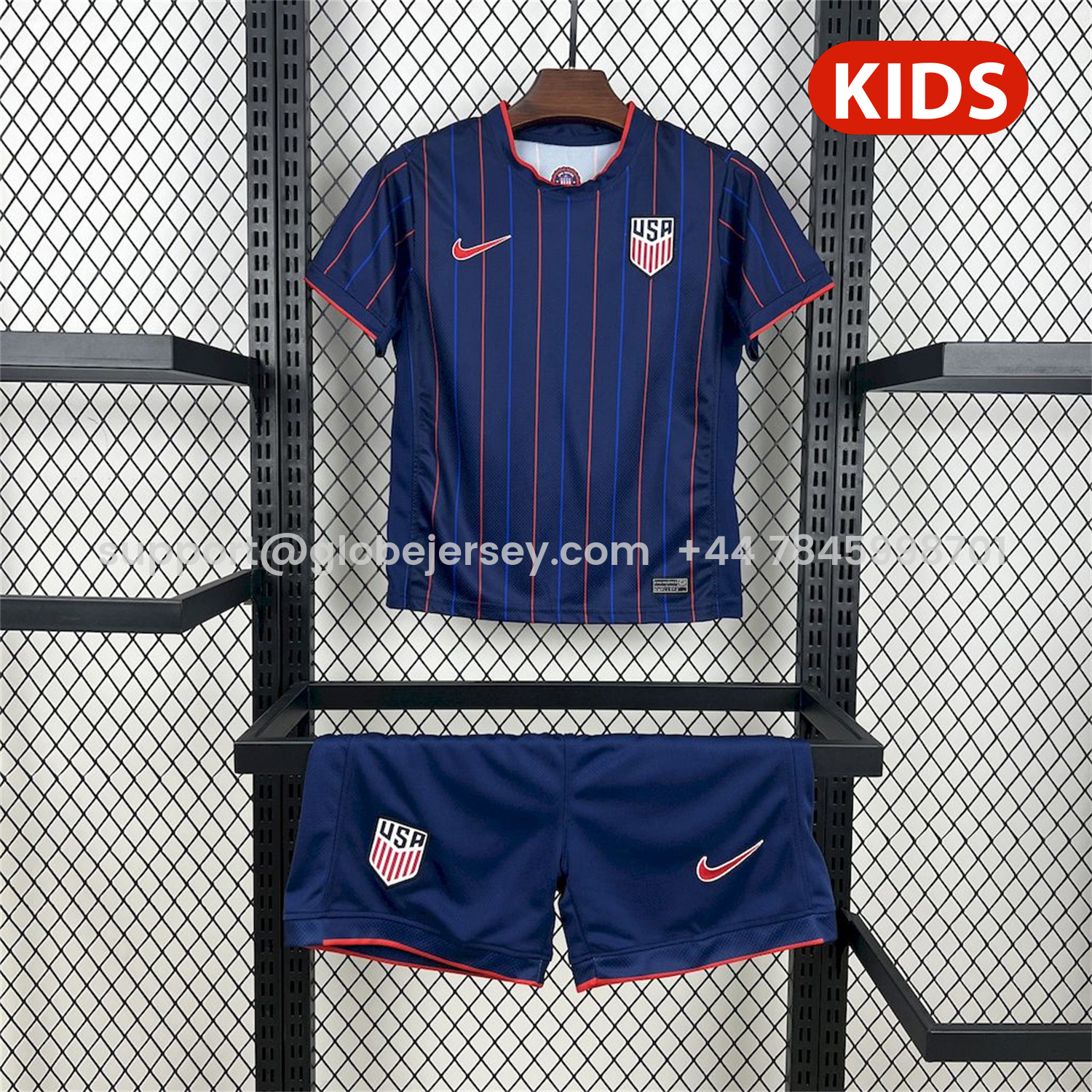United States USA 25-26 Away Deep Blue Kids Kit