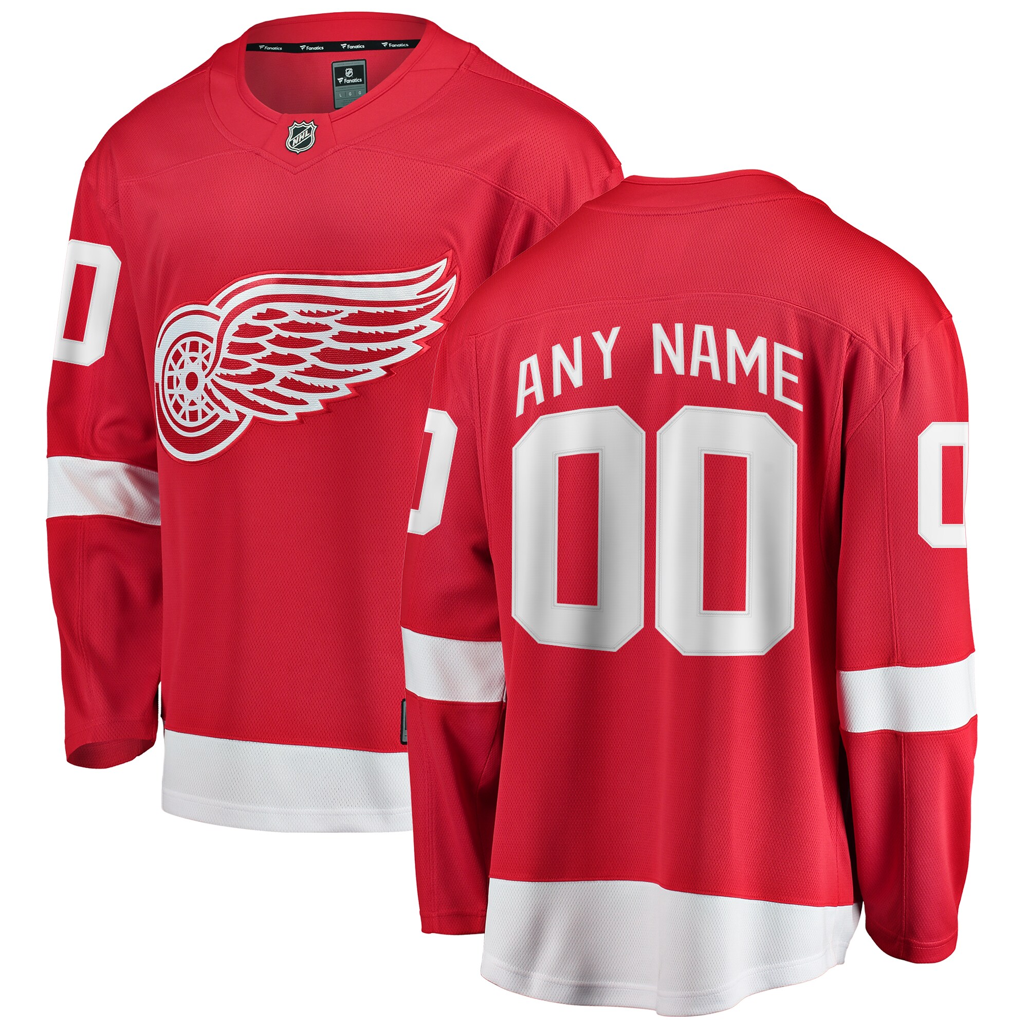 Detroit Red Wings Fanatics Home Breakaway Custom Jersey – Red