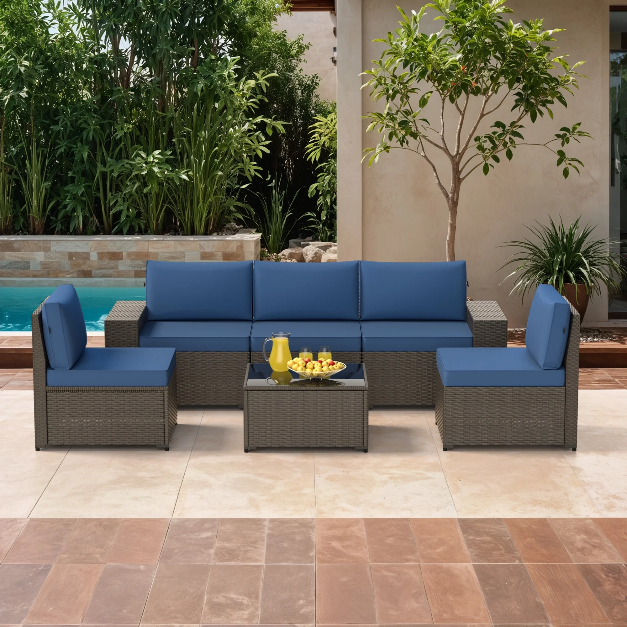 8 Piece Patio Furniture Set with 42