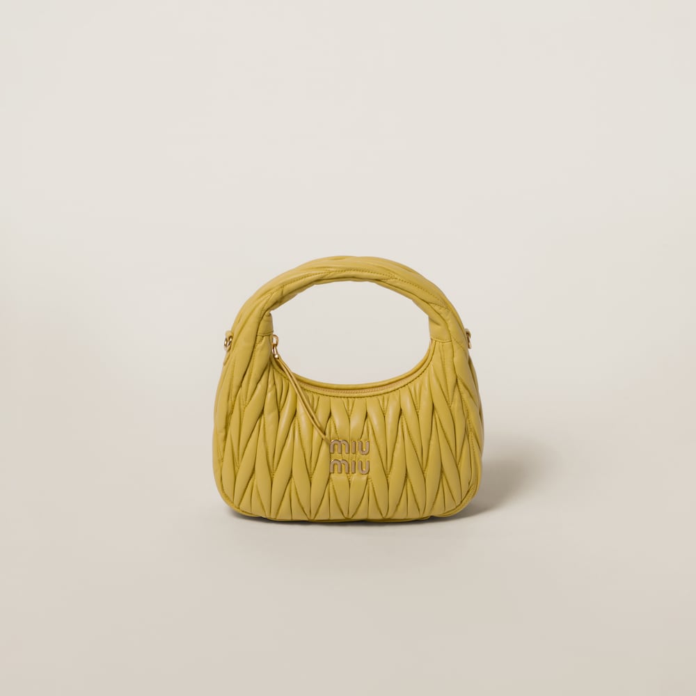 Wander matelassé nappa leather hobo bag
