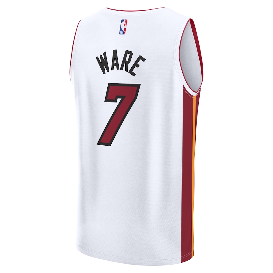 Youth Miami Heat Kel'el Ware Fanatics White Fast Break Replica  Jersey - Association Edition