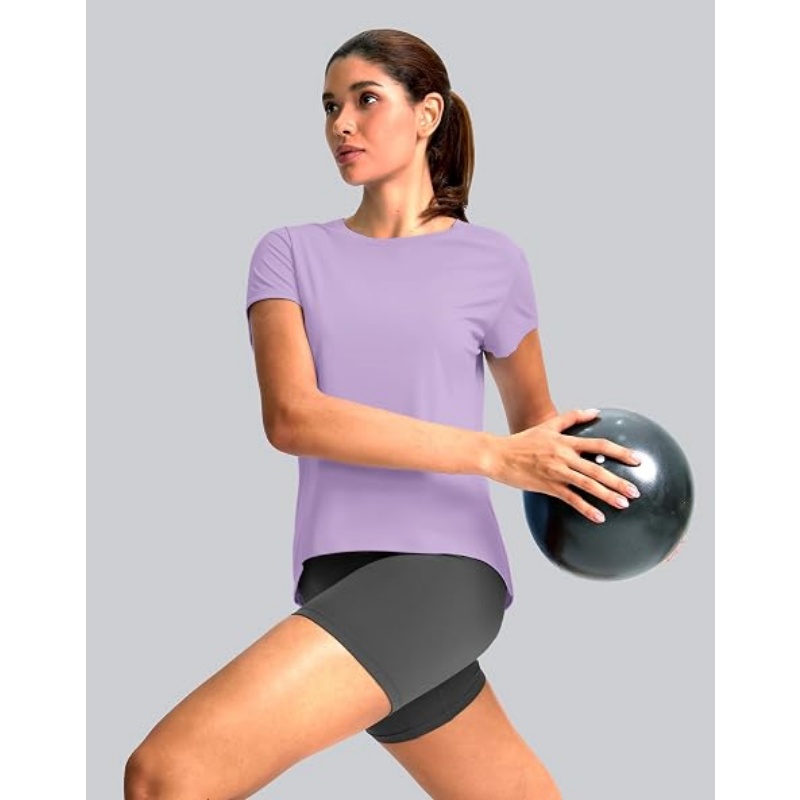 Short Sleeve Workout Tops for Women Loose Yoga T-Shirts