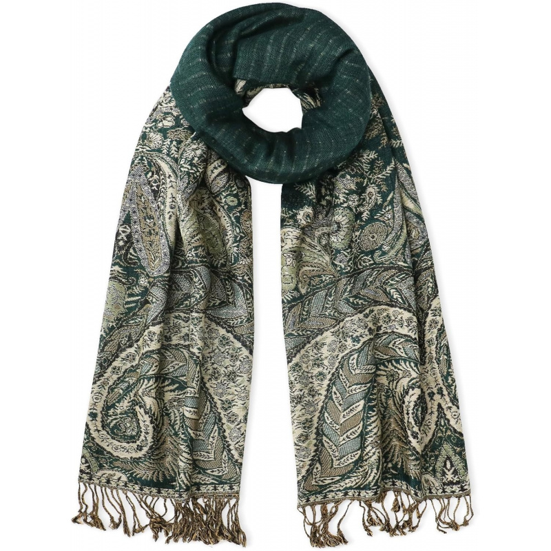 Silky Paisley Pashmina Shawl Scarf-Women's Soft