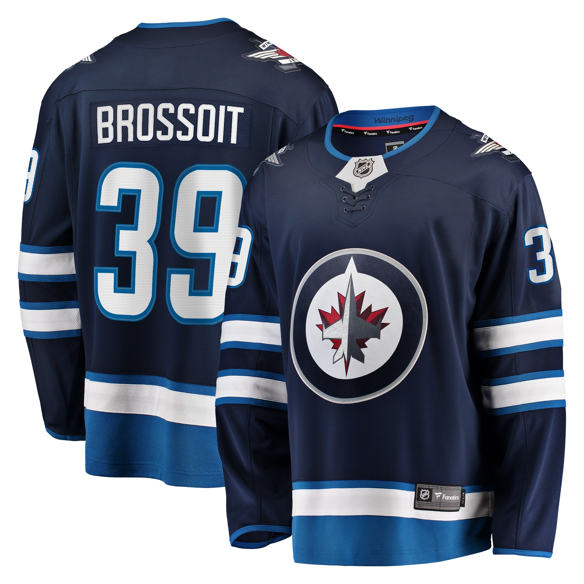 Laurent Brossoit Winnipeg Jets Fanatics Home Premier Breakaway   Jersey – Navy