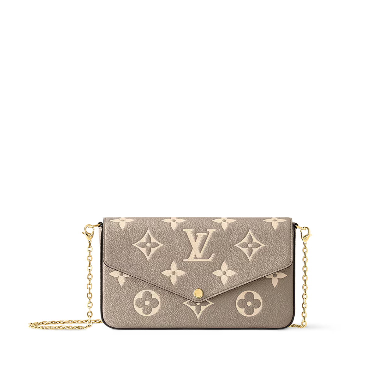 Louis Vuitton Pochette Félicie Monogram Empreinte  Bicolor Dove/Cream 8.3 Inches M82610
