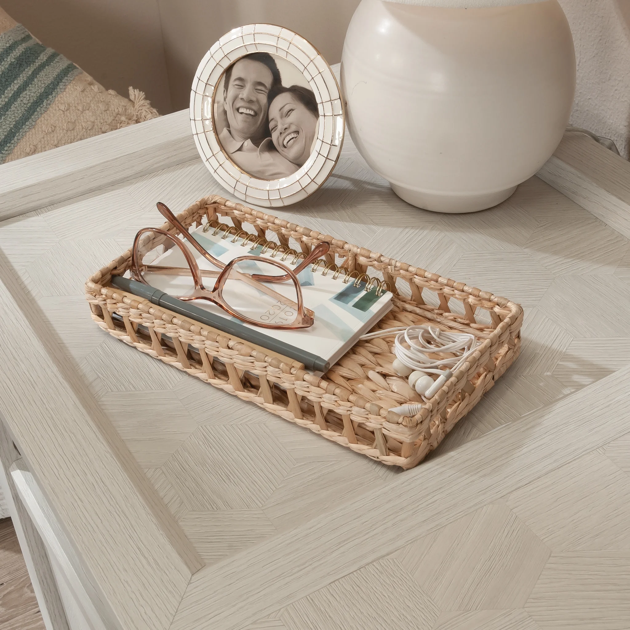 Sauder Larkin Ledge Desk, Glacier Oak Finish
