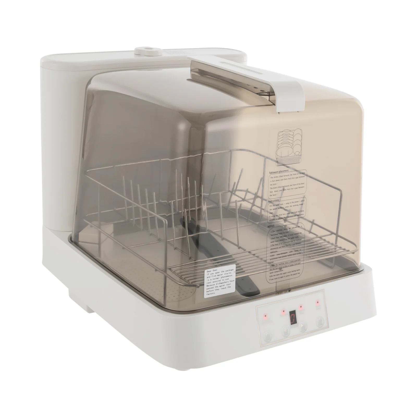 Portable Countertop Dishwasher, Automatic Dishwashing with Tank, Mini Dishwasher for Apartments, Dorms, Apartments, Dormitories, Boats