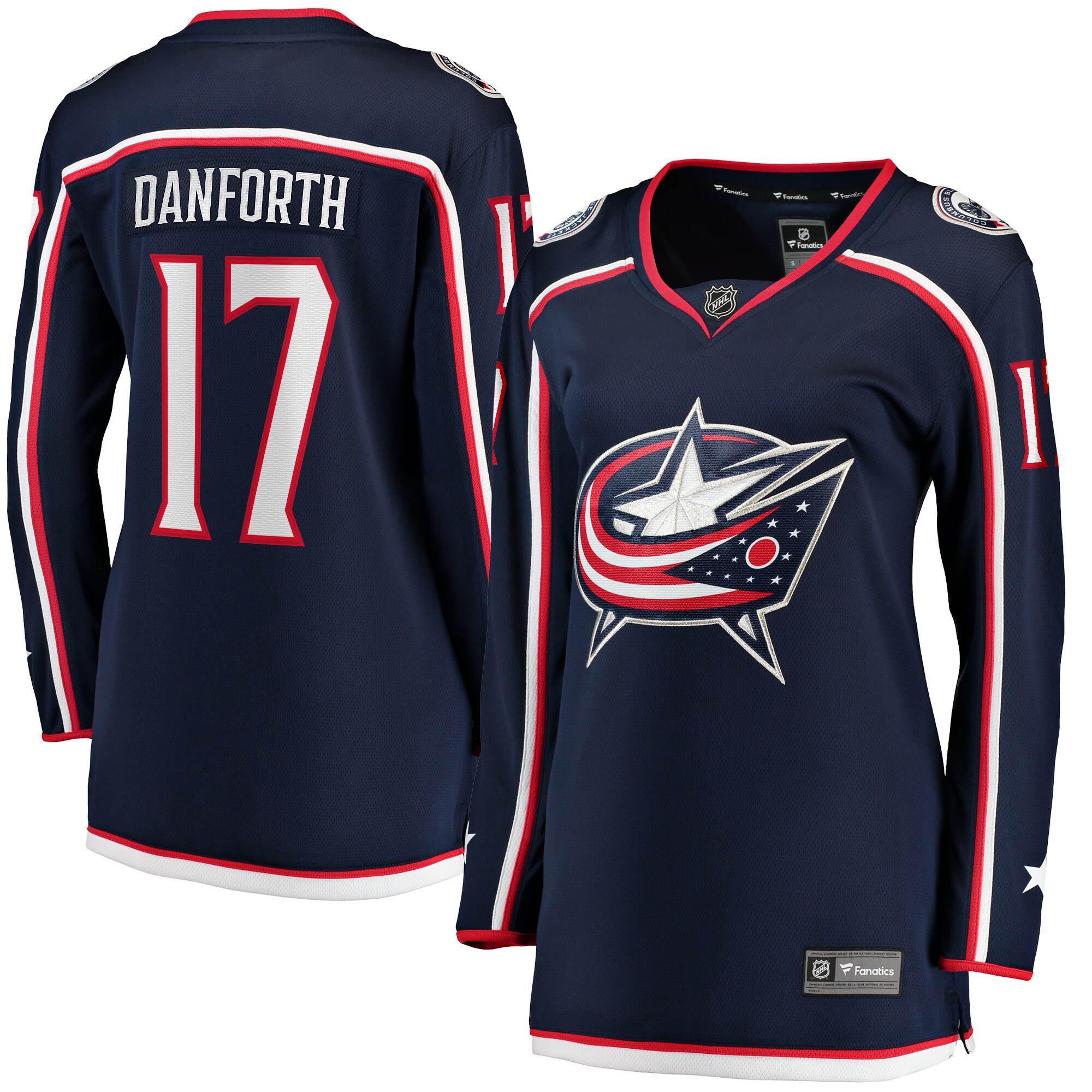 Justin Danforth Columbus Blue Jackets Fanatics Women’s Home Breakaway   Jersey – Navy