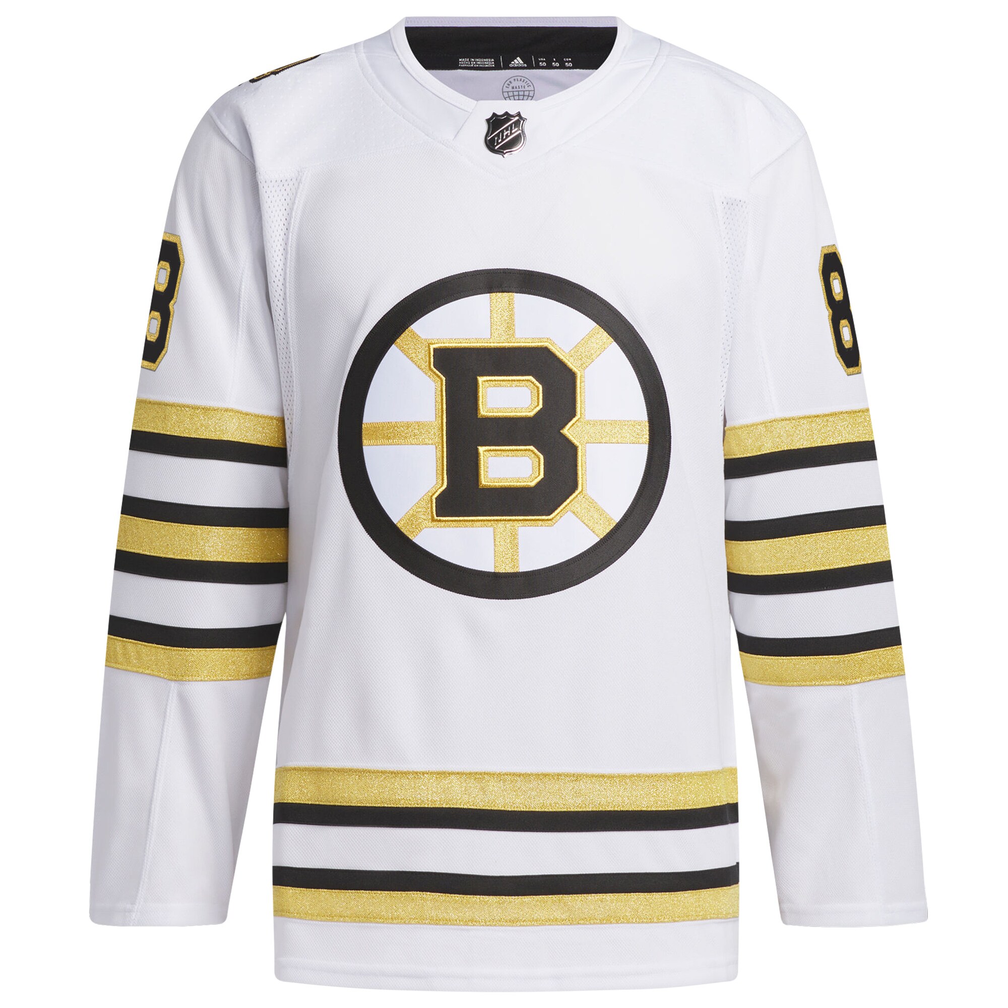 David Pastrnak Boston Bruins   Primegreen 100th Anniversary   Jersey – White