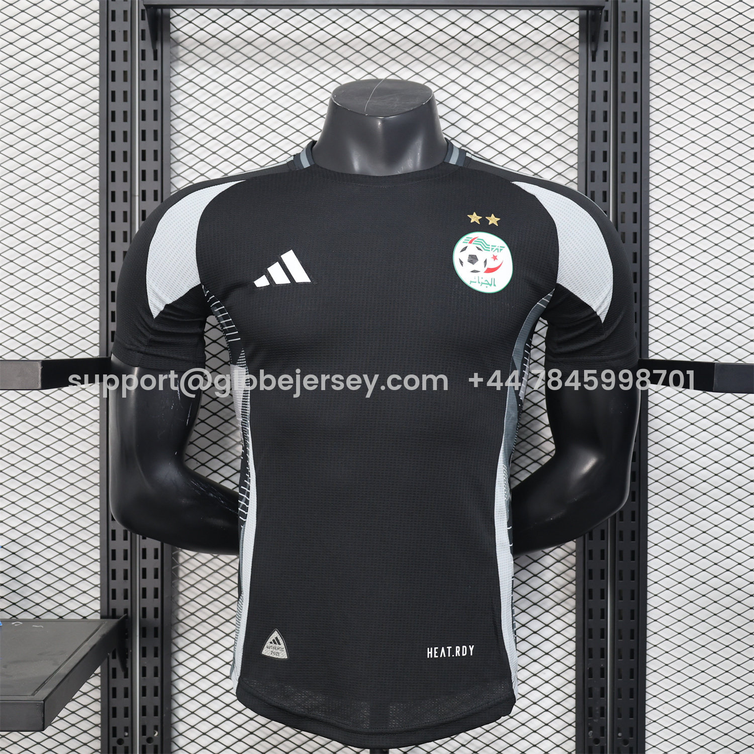 Algeria 25-26 Pure Black Jersey with Grey Block - Player Version