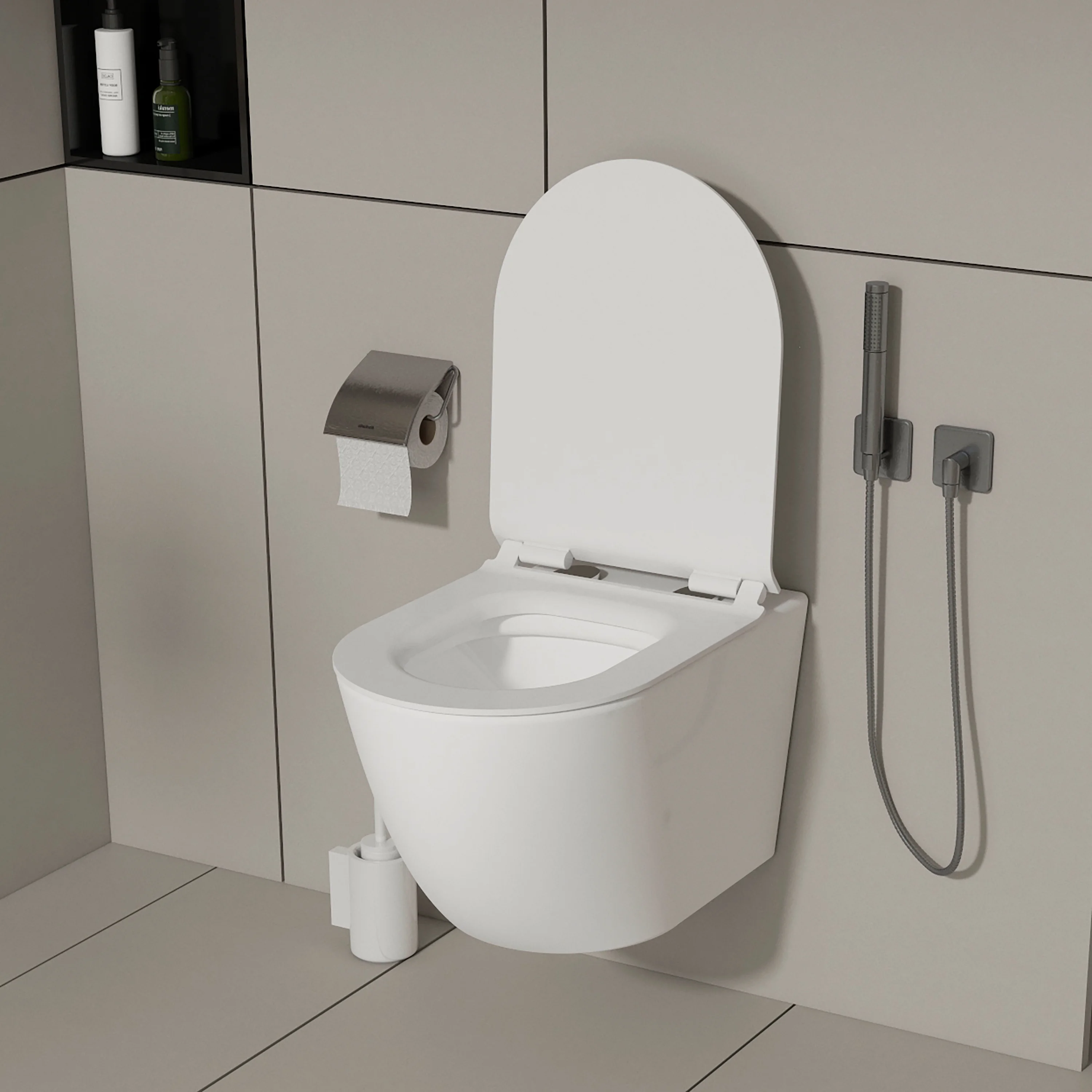 MEJE#MJ-2003R, Rimless Toilet Ceramic Nano Coating Hanging Toilet Wall Hung Toilet Bowl 21.65 x 14.17 x 14.96 inches Glossy Finish