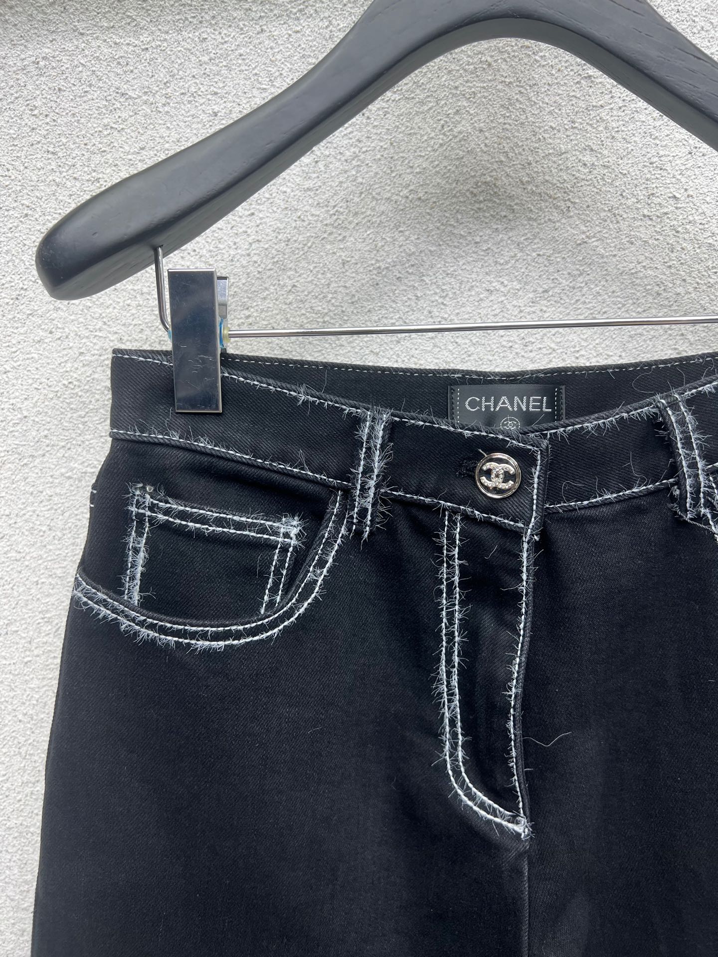 style ski series thick straight denim trousers