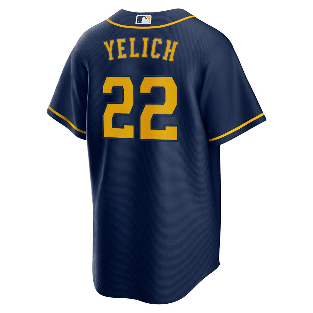 Men's Milwaukee Brewers Christian Yelich Alternate Player Jersey - Navy