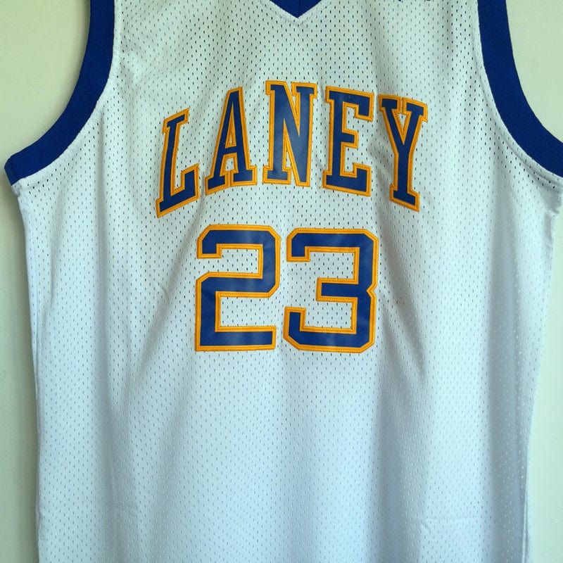 Jordan Laney High School No. 23 White Premium Mesh Jersey