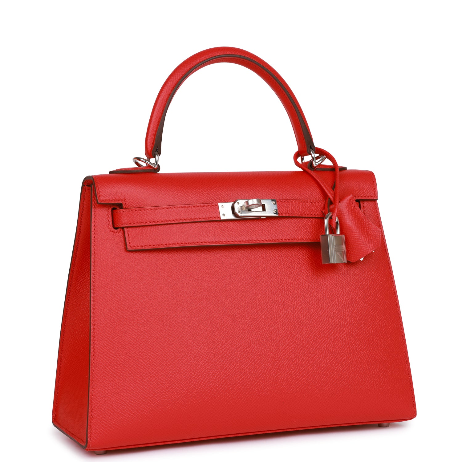 Kelly Sellier 25 Rouge de Coeur Verso Epsom Palladium Hardware
