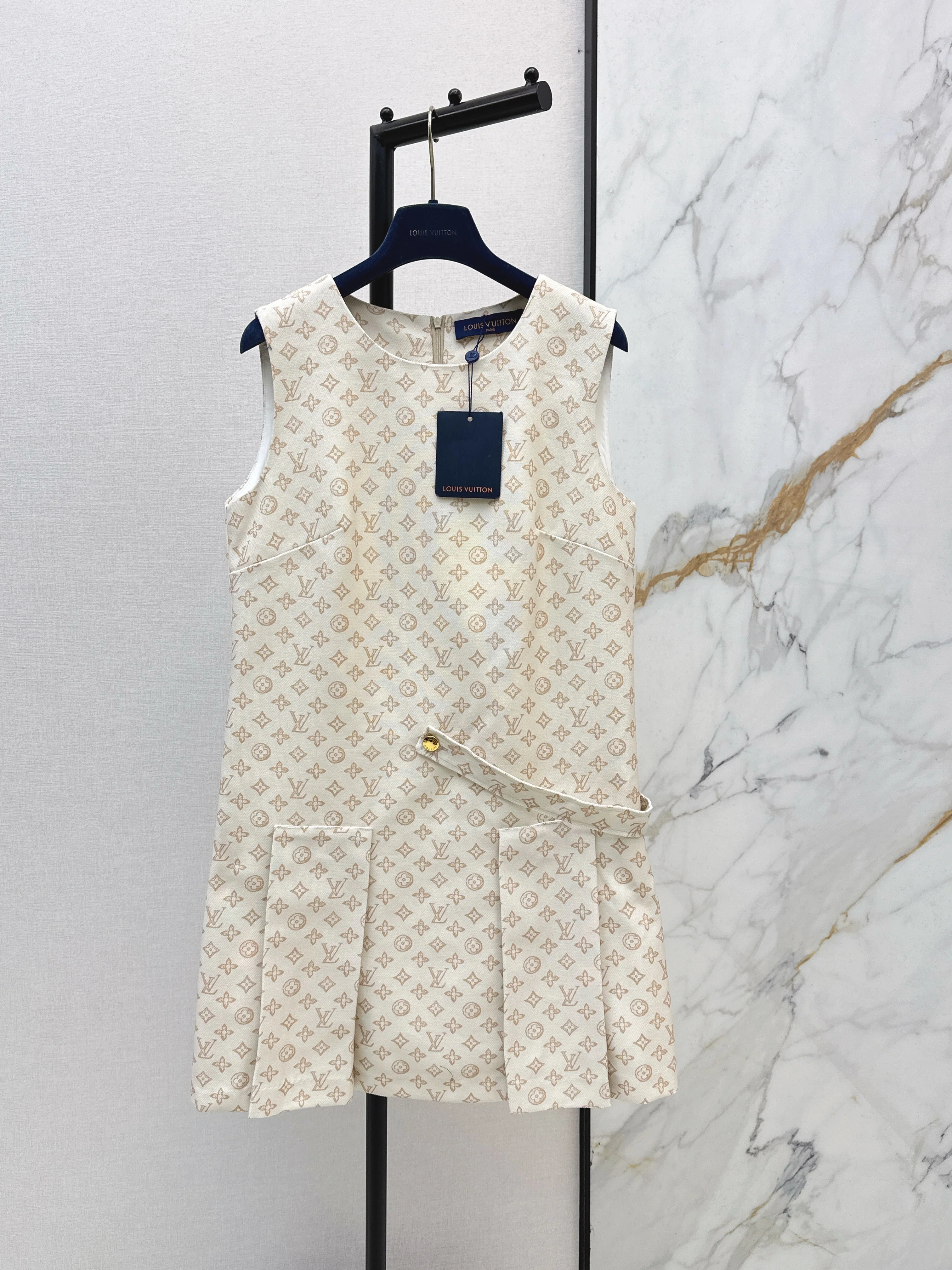 26SS Classic Print Sleeveless Vest Dress