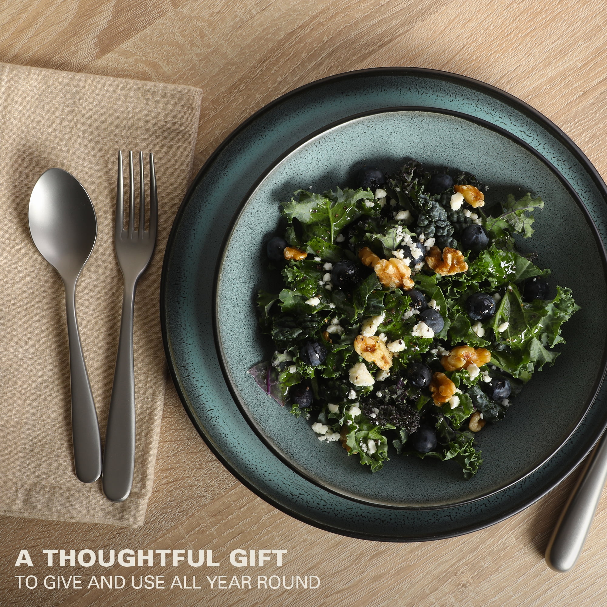 Gibson Elite Tribeca Loft 16-Piece Dinnerware Set - Service for 4 - Matte Blue