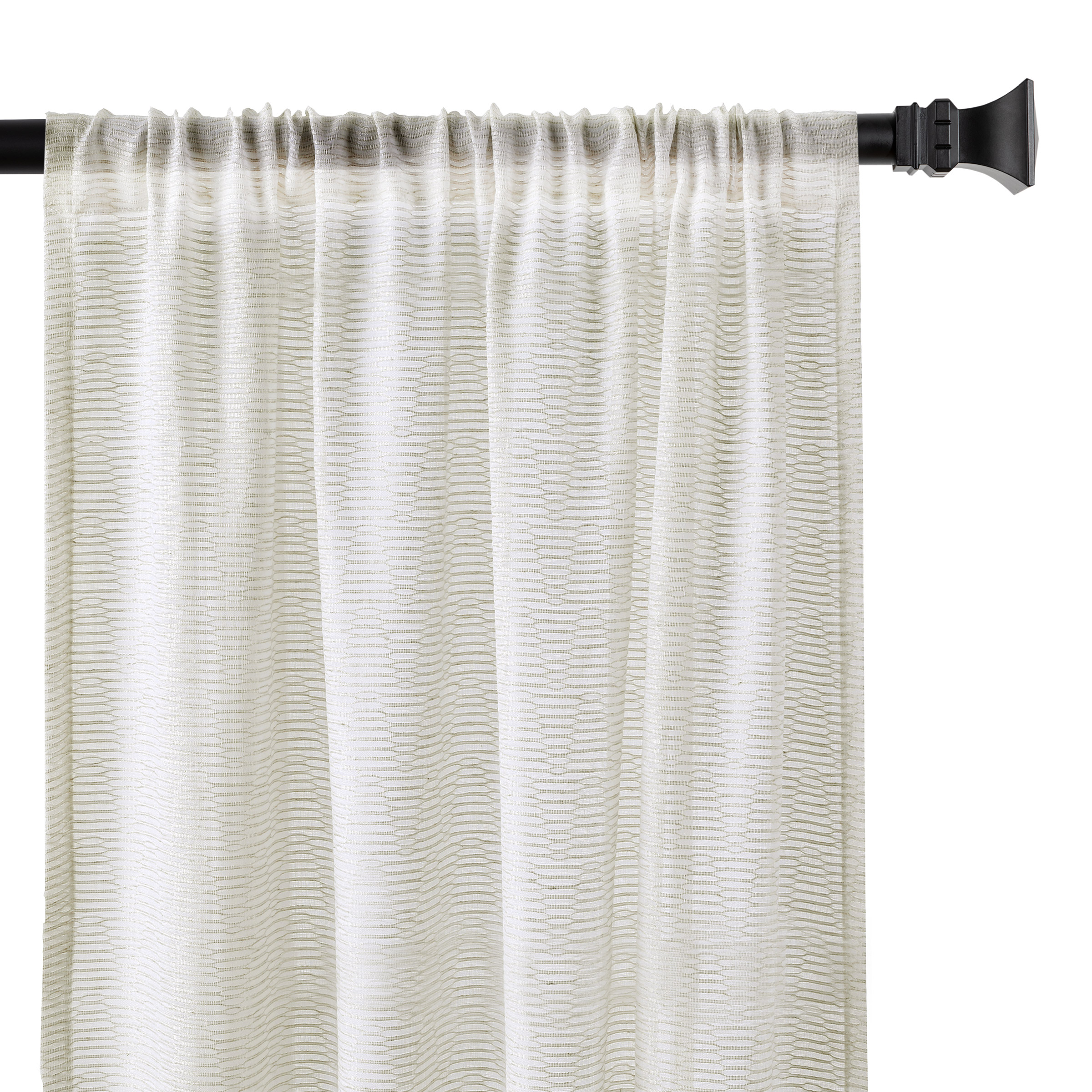 Sheer Linen Blend Curtains, Set of 4 Panels