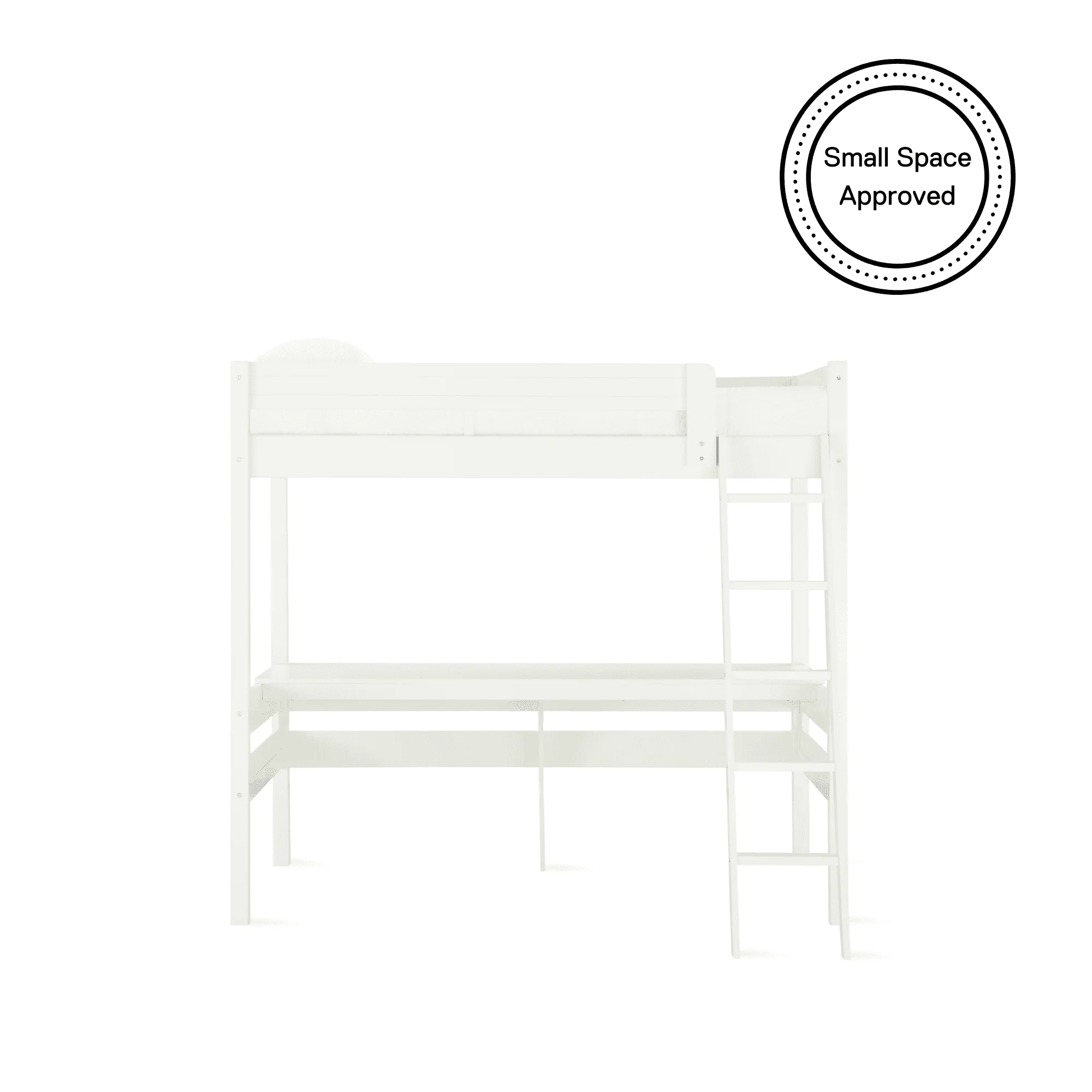 Teen Novogratz Lennon Twin Size Loft Bed with Desk, White