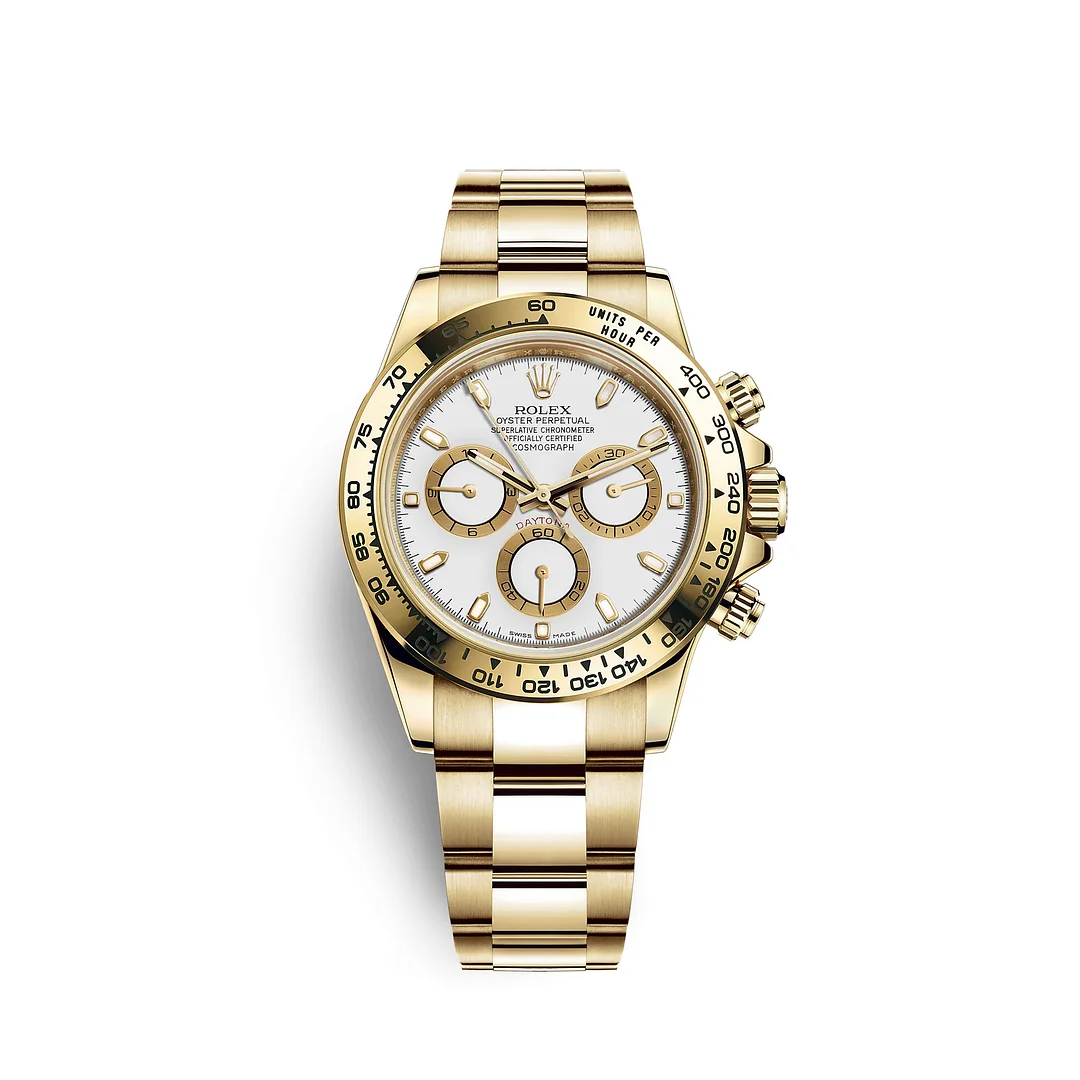 【Super Clone】Rolex Daytona Yellow Gold / White / Oyster m126508-0001