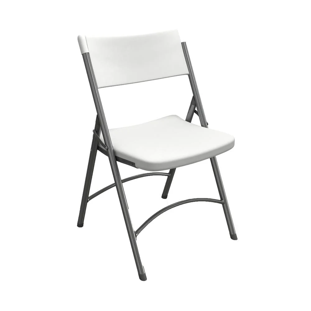 Mayline Event Series Metal Folding Chair in Dark Gray/White (Set of 4)