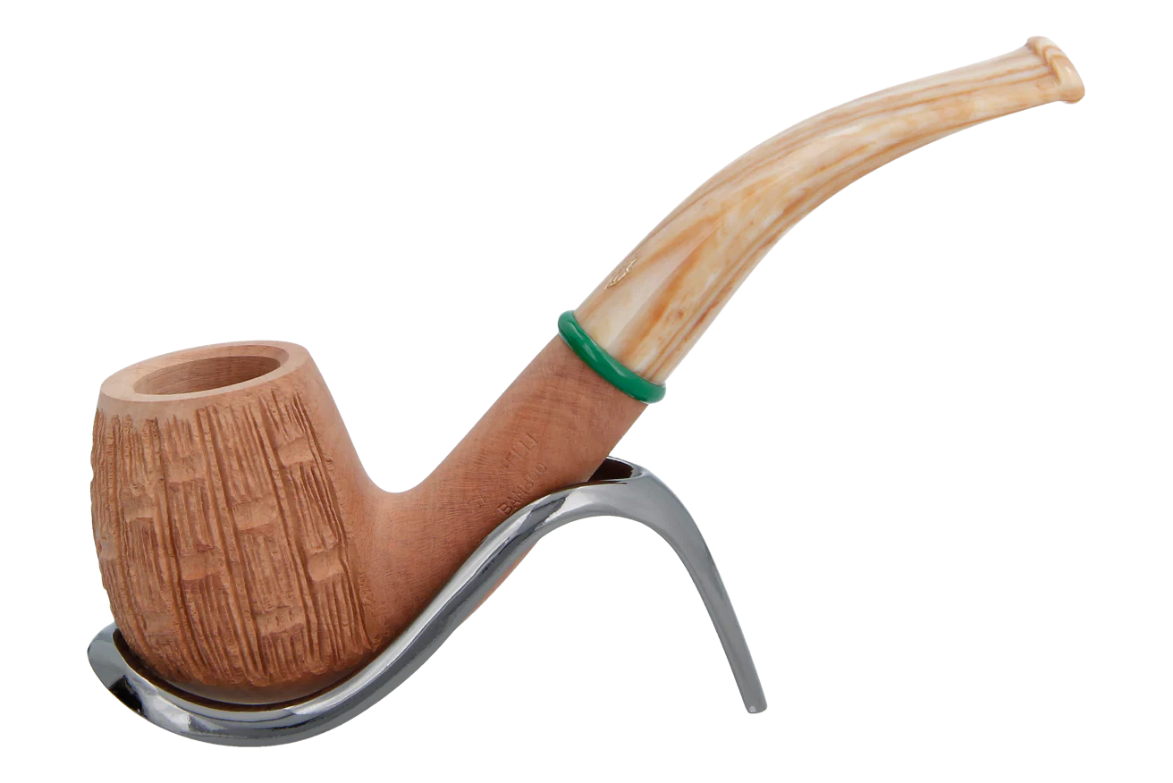Savinelli Bamboo Rusticated Natural 602 - 6mm Briar Pipe