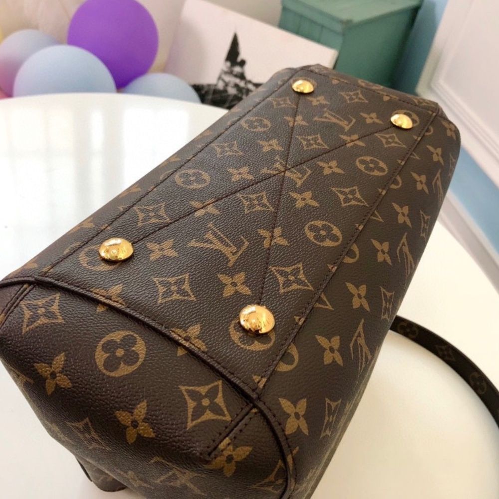 [Premium Quality] – Louis Vuitton Montaigne MM Monogram Coated Canvas Brown 13 Inches M41056