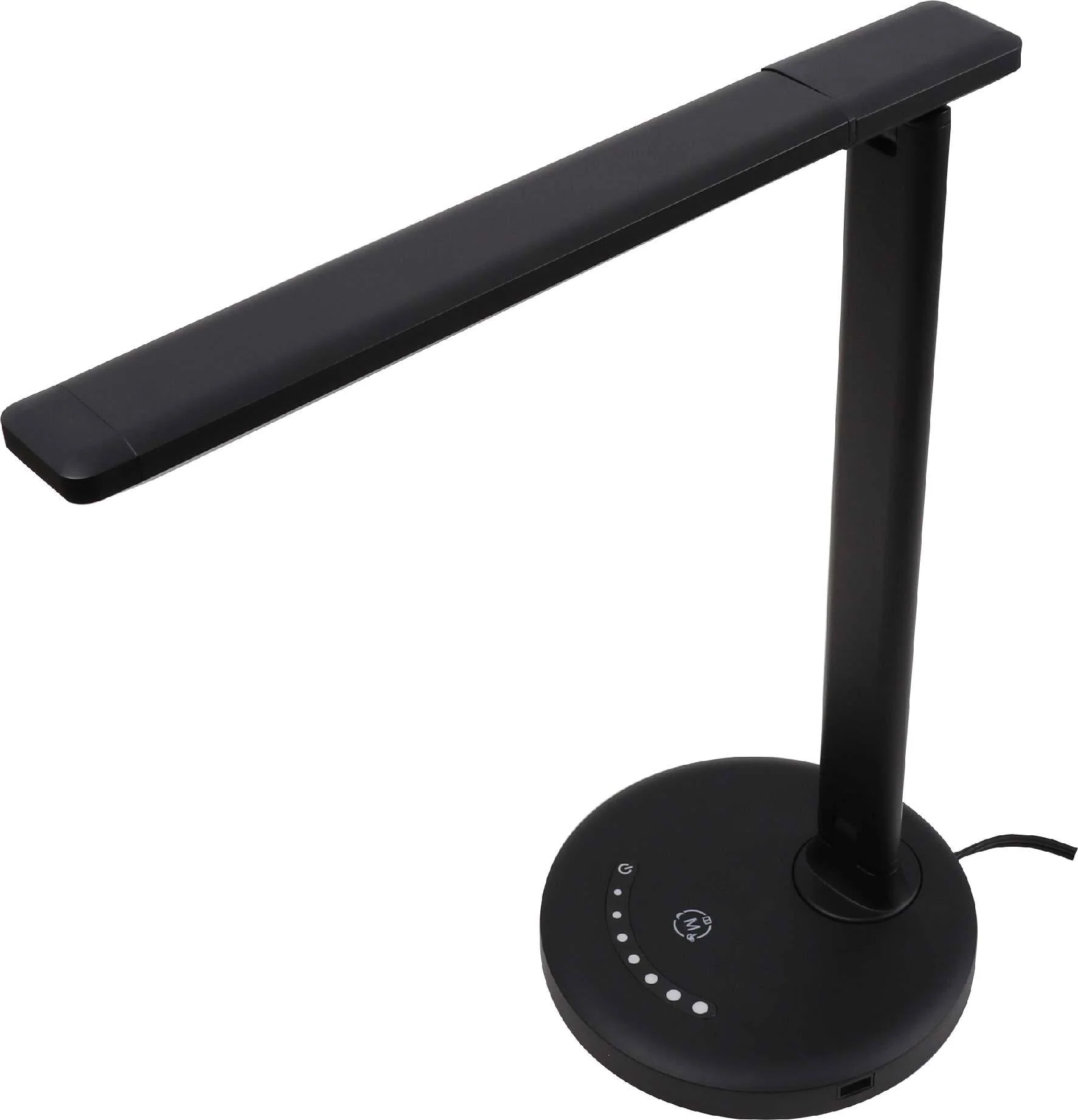 Mainstays Modern Dimmable LED Desk Lamp with USB Charging Port, Matte Black Finish, for All Ages