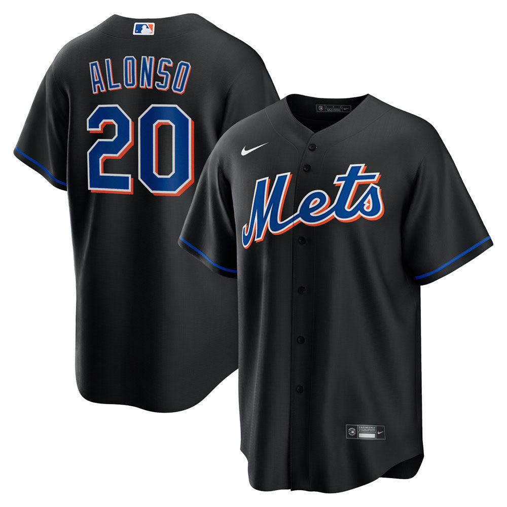 Men's New York Mets Pete Alonso Alternate Player Jersey - Black