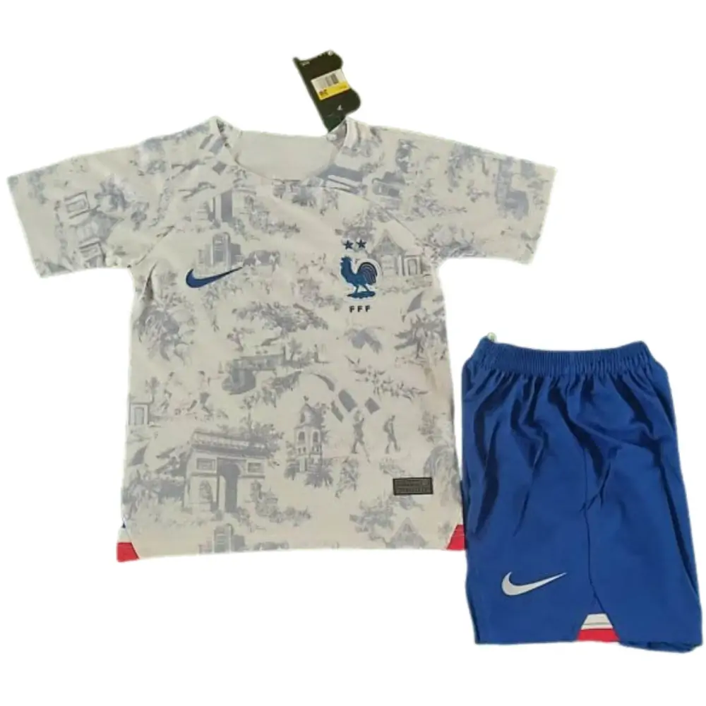 2022 FIFA World Cup France Away Football Shirt Kids Size