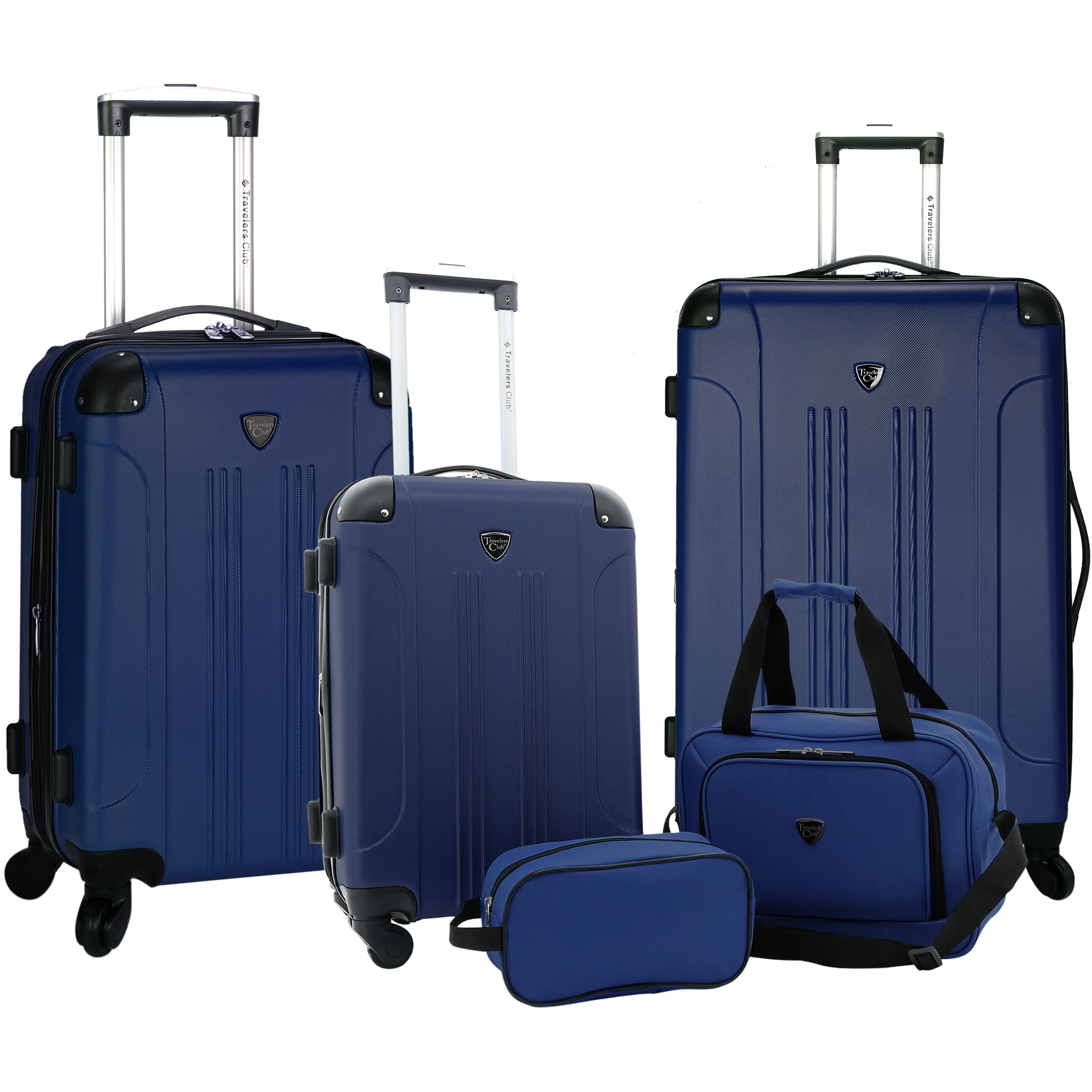 Travelers Club Chicago Plus 5pc Expandable Hardside Luggage Set, Black