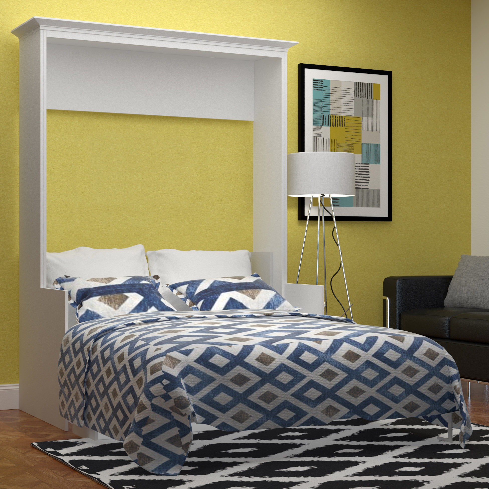 Bed & Room Porter Queen Portrait Wall Bed with Desk