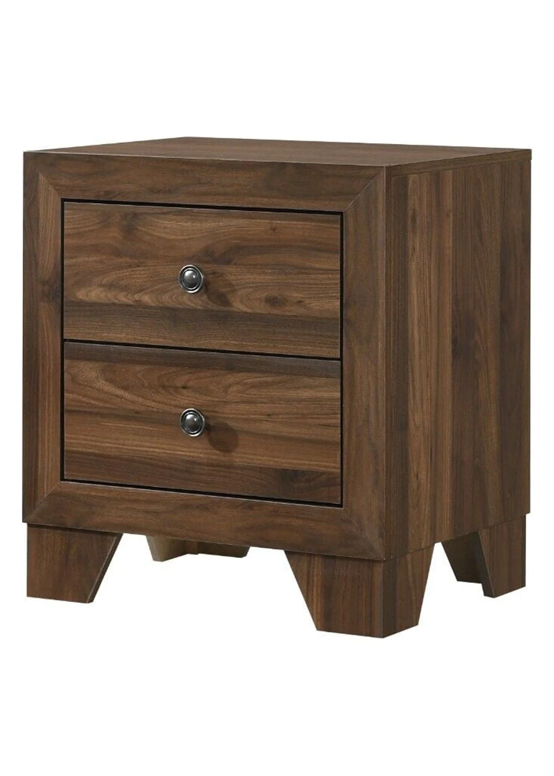 Beautiful Brown Cherry Finish 4Pc Full Size Upholstered HB Panel Bed Set Wooden Bedroom Furniture