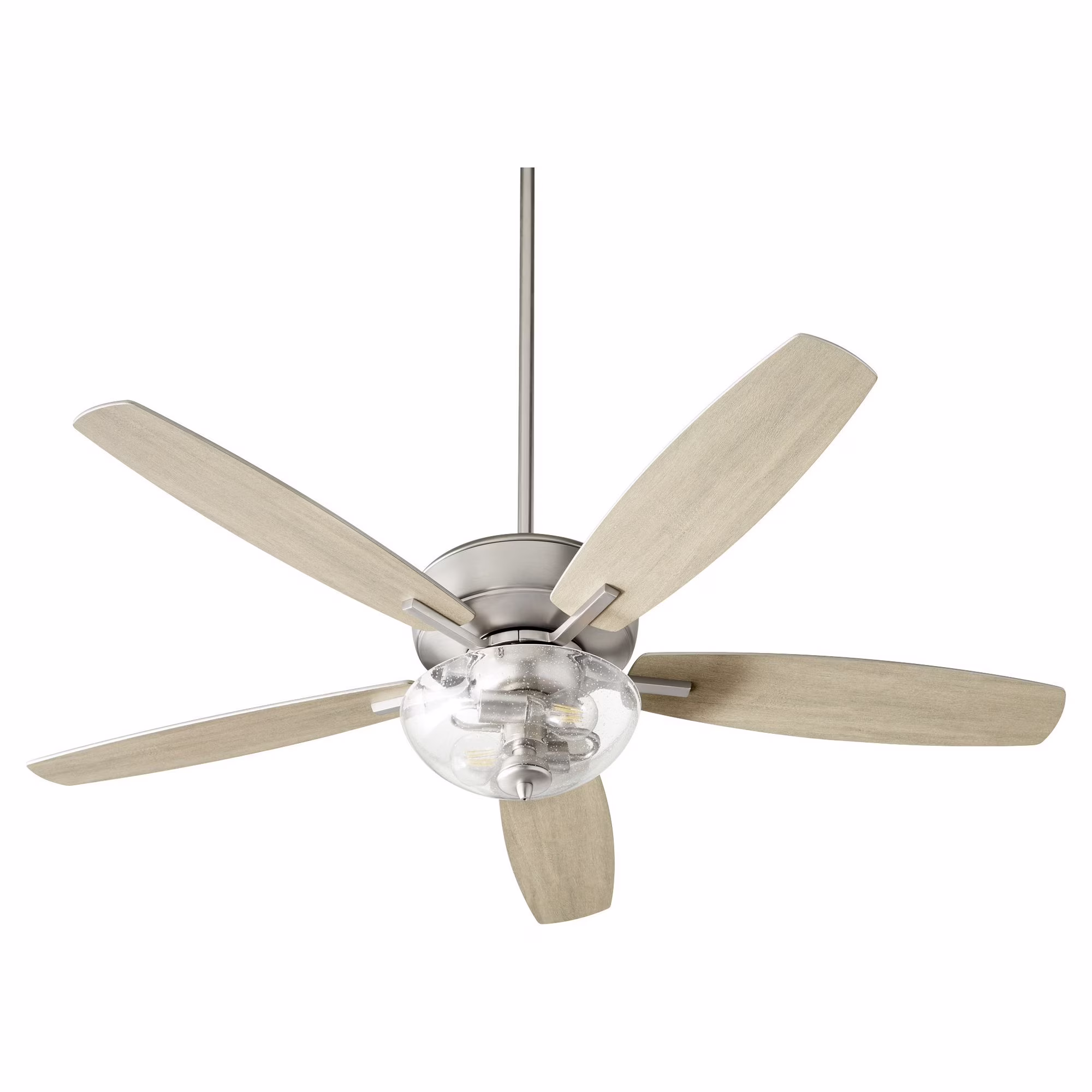 7052-269-Quorum Lighting-Breeze - 52 Inch 5 Blade Ceiling Fan with Bowl Light Kit-Noir Finish-Matte Black/Weathered Oak Blade Color