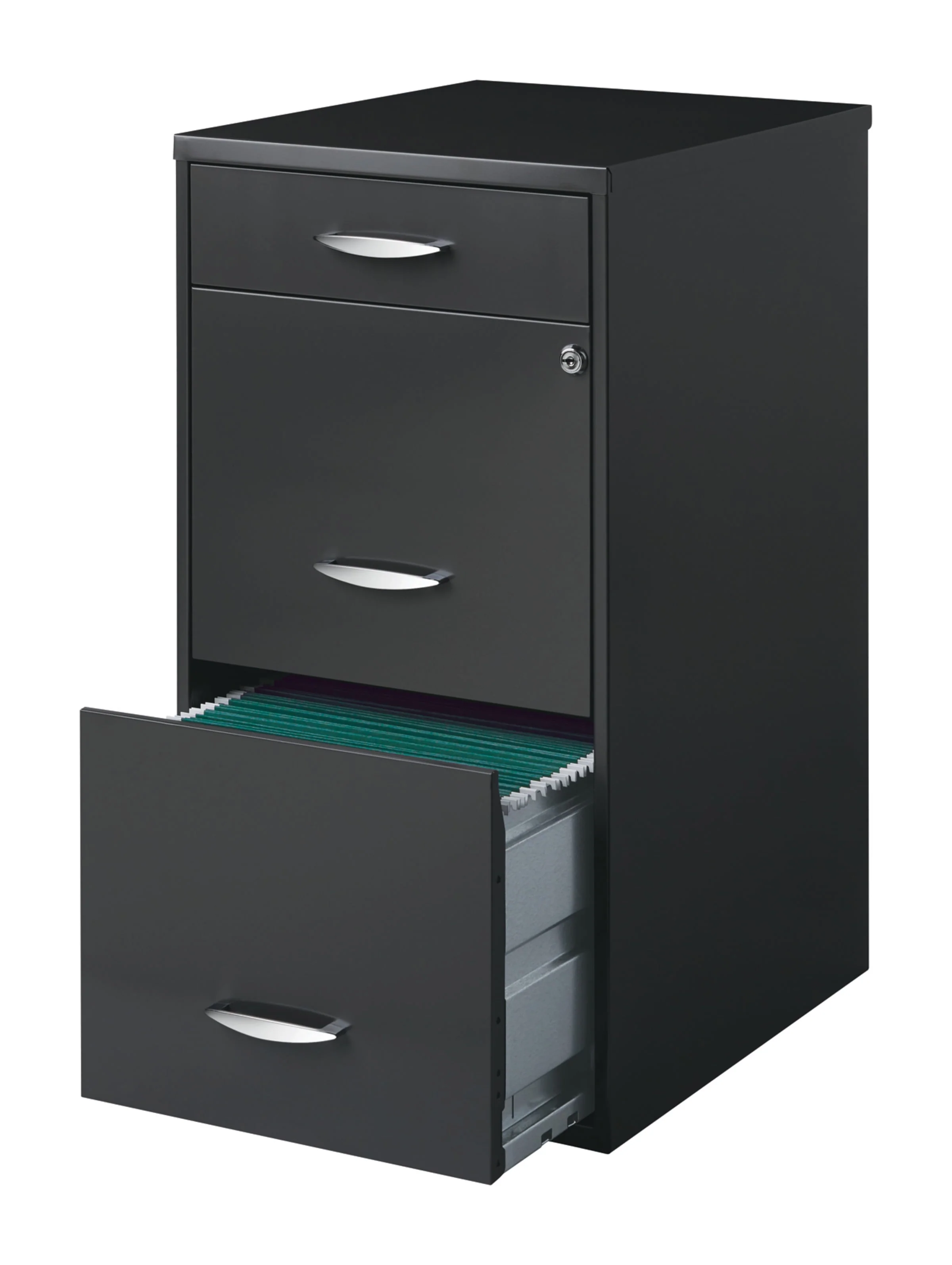 Space Solutions 3 Drawer Letter Width Vertical File Cabinet with Pencil Drawer, Charcoal