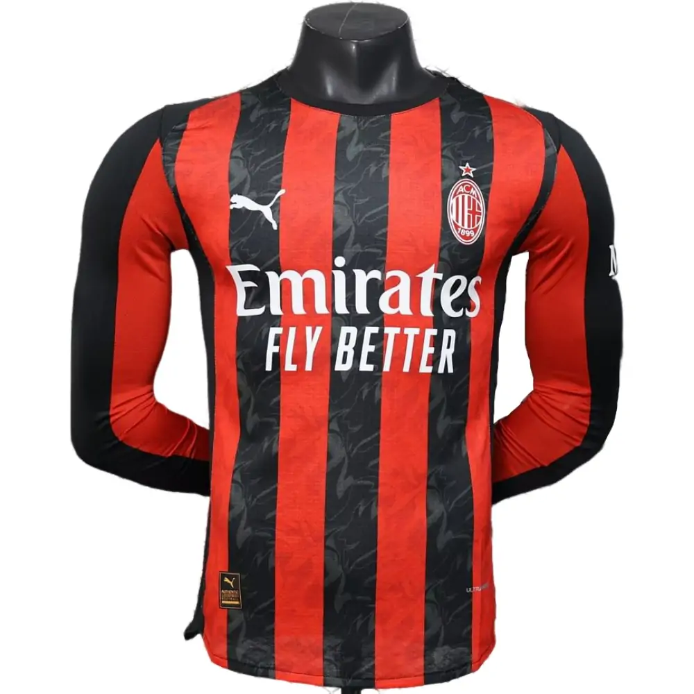 25-26 AC Milan Home Long Sleeve Shirt - Player Edition